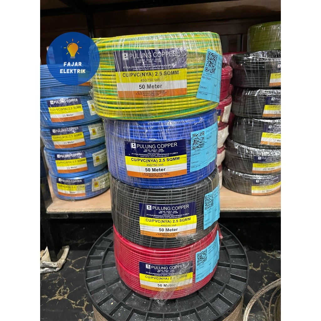 KABEL LISTRIK PULUNG NYA 1X2,5 MM / 2,5 MM 1ROLL ( 50 METER)