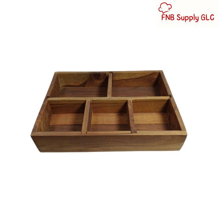 

PRODUK TERBATAS Tempat Bumbu Kayu / Kotak Kayu 5 Sekat / Kotak Kayu Serba Guna