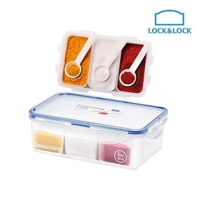 

BERGARANSI Lock n Lock Wadah Bumbu 3 Set tempat bumbu Ukuran 1 Liter Sendok+Tray