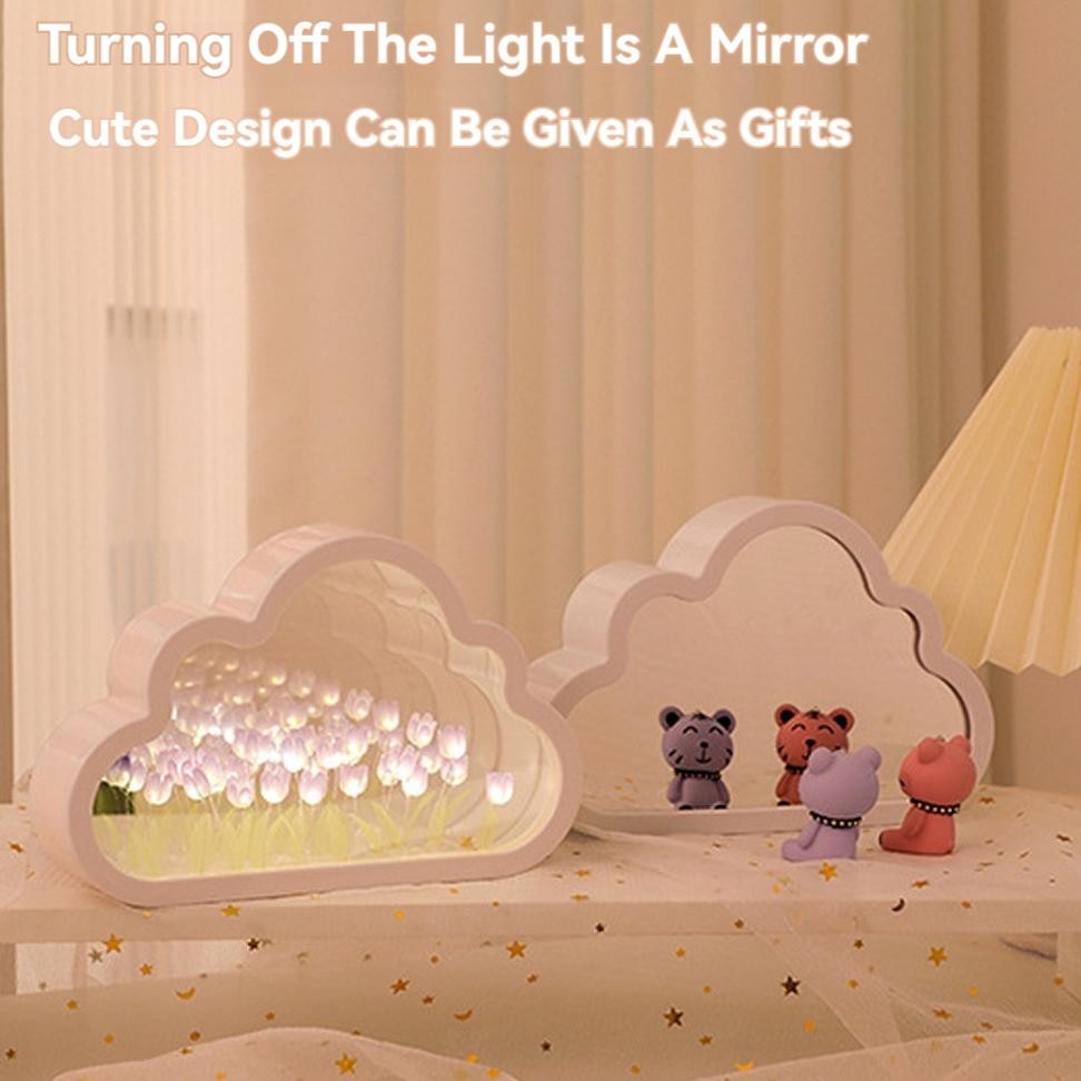 CR - Cermin Awan Cahaya Malam Darah Kreatif Yang Dibuat Oleh Tangan Cermin Tulip Dii Hadiah Kreatif 