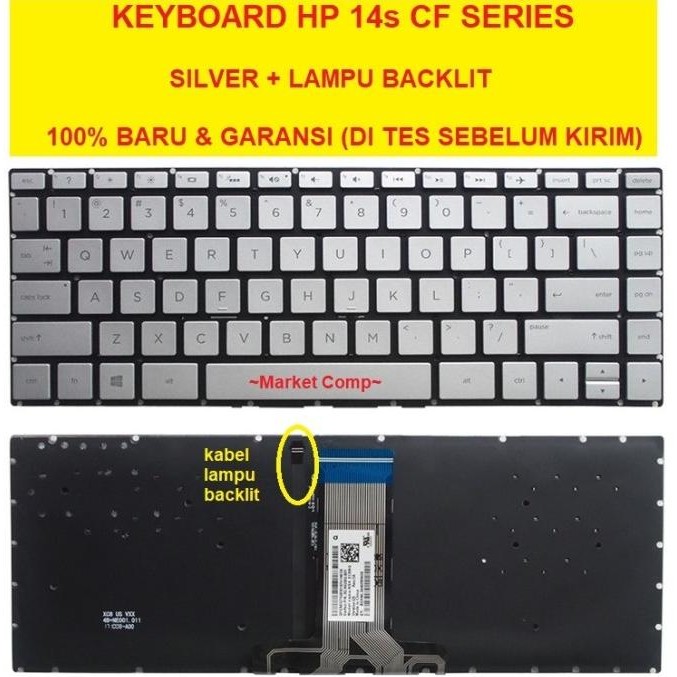 Produk Baru Keyboard Laptop HP 14s-cf1047tu 14s-cf1051tu 14s-cf2000tu 14s-cf2004tx