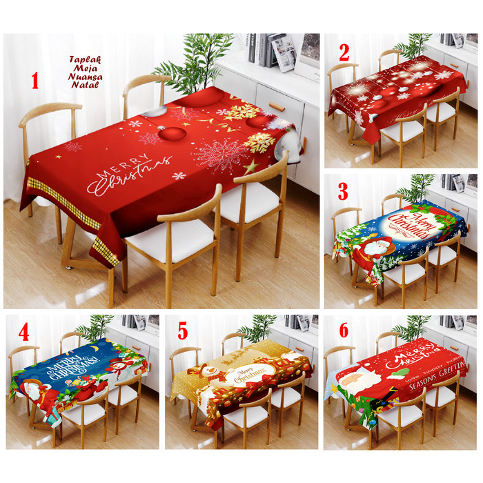 Taplak Meja Natal Taplak Meja Persegi Kain Premium Gercep