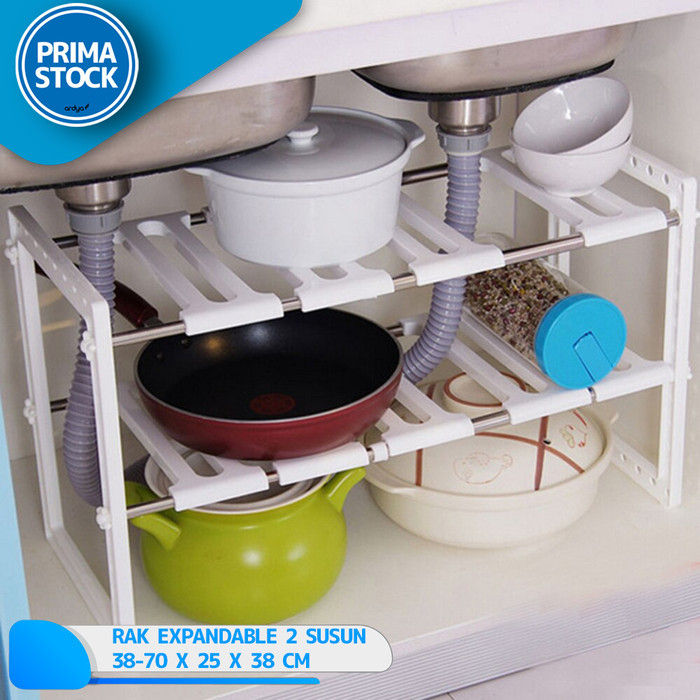 

BIG SALE RAK PANCI BAWAH DAPUR SINK WASTAFEL KOLONG 2 SUSUN POT SEPATU BUMBU