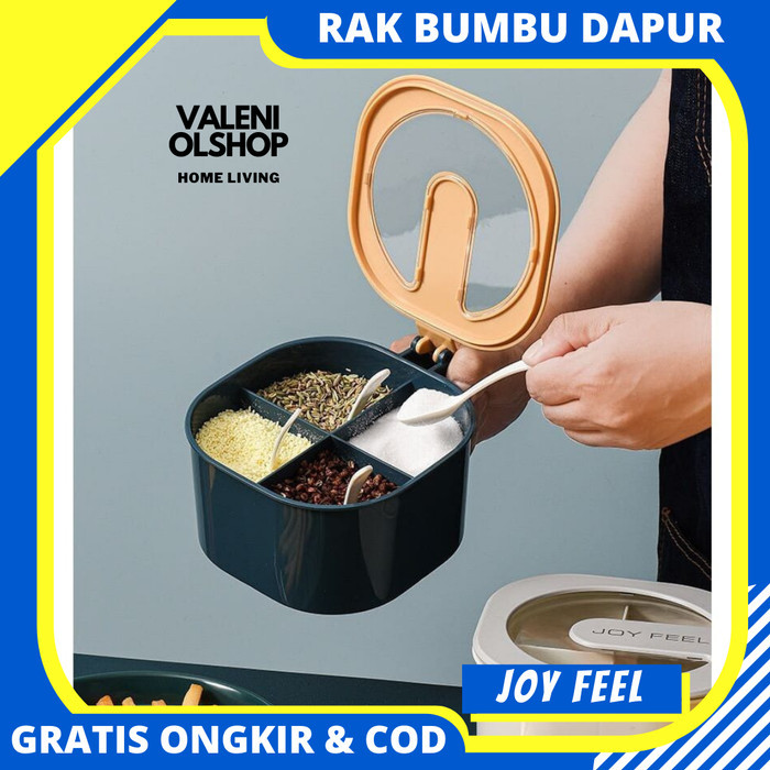 

TERBAIK KOTAK BUMBU 4IN1 TEMPAT BUMBU DAPUR 4 SEKAT RAK BUMBU DAPUR GARAM GULA