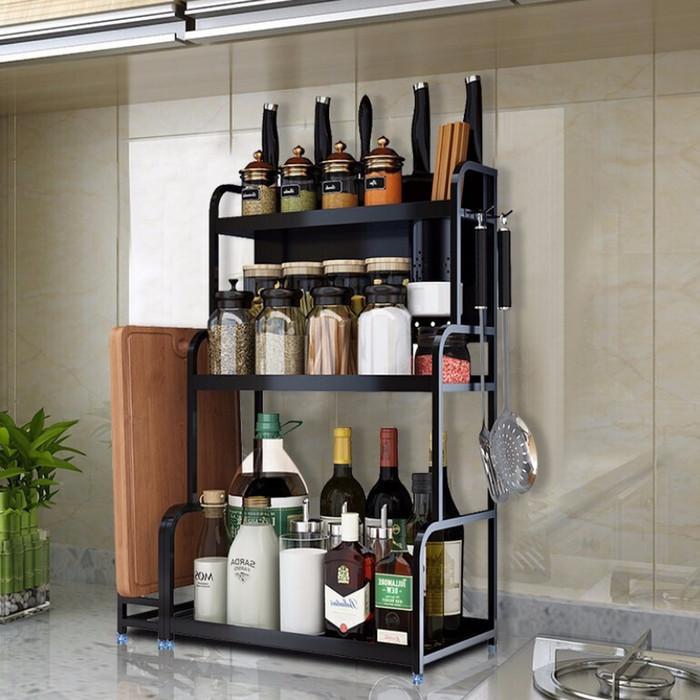 

NEW Rak Bumbu Stainless 3 Tingkat Rak Dapur 3 Susun Serbaguna