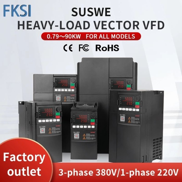 FREQUENCY INVERTER VFD SINGLE PHASE 3 PHASE 220V 380V 0.75KW 1.5KW