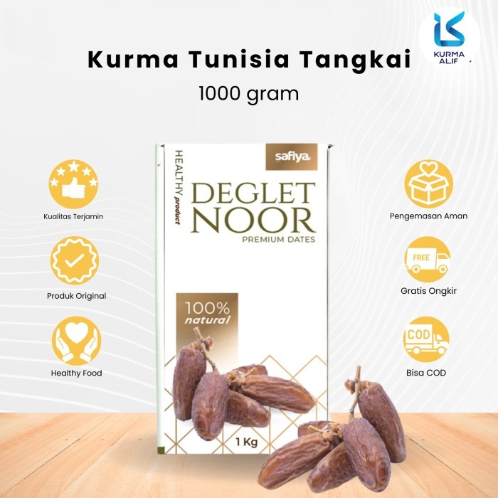 

Best Seller Kurma Tunisia Tangkai 1 Kg Kurma Deglet Nour Tunisia