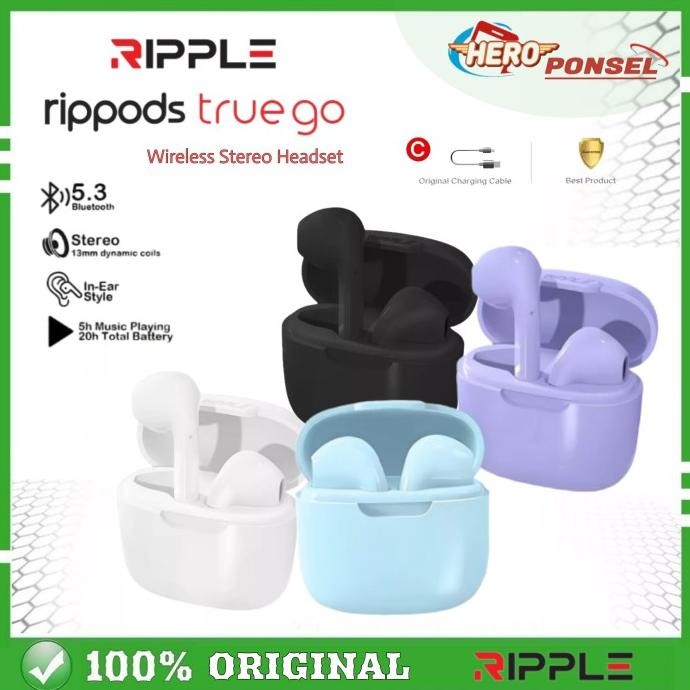 Original Headset Bluetooth Ripple | Tws Rippods True Go Wireless Earphone
