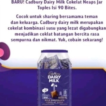 

COKLAT CADBURY DIARY MILK NEAPS JAR TOPLES (90PCS)