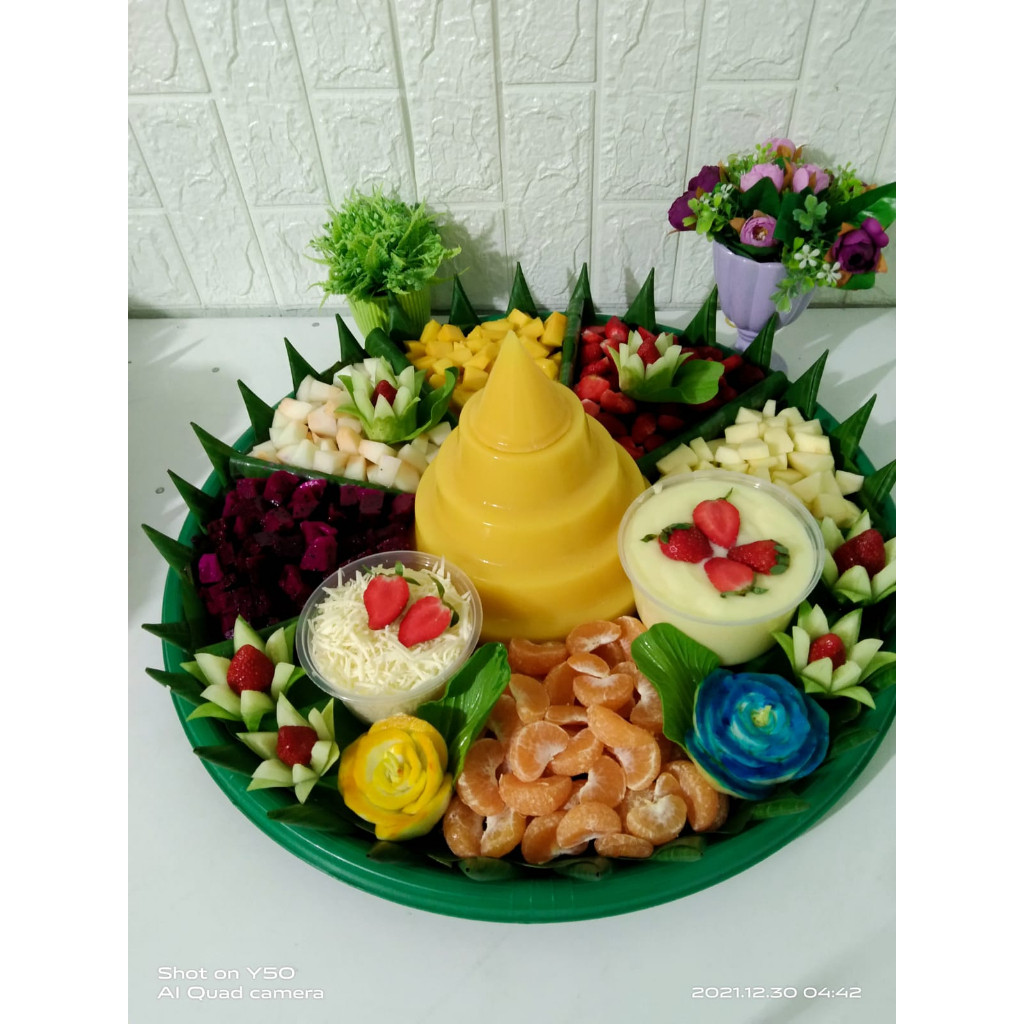 

Tumpeng puding/Puding buah/Puding ultah/Puding