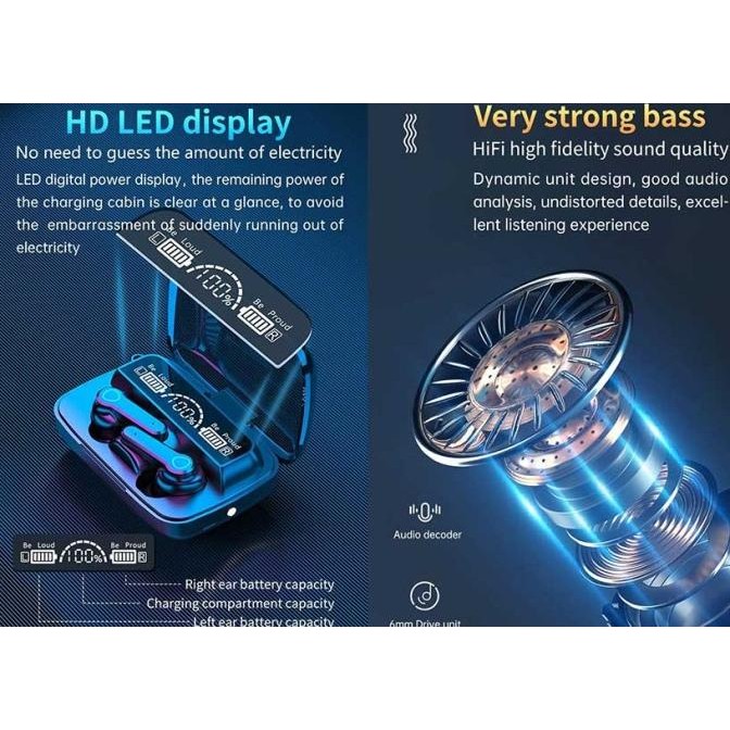 Original Headset Bluetooth V5.1 Tws M19 Wireless Stereo Earphone Earbuds Bass