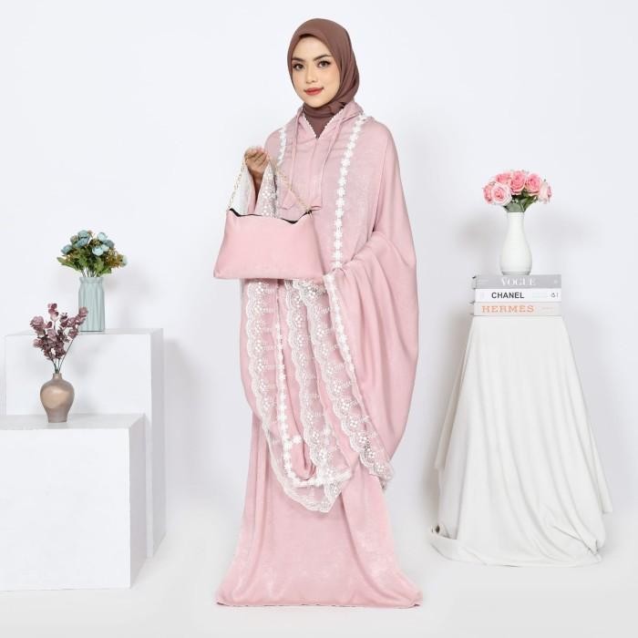 Mukena 2in1 Silky Silk Premium Luxury Santorini lembut premium