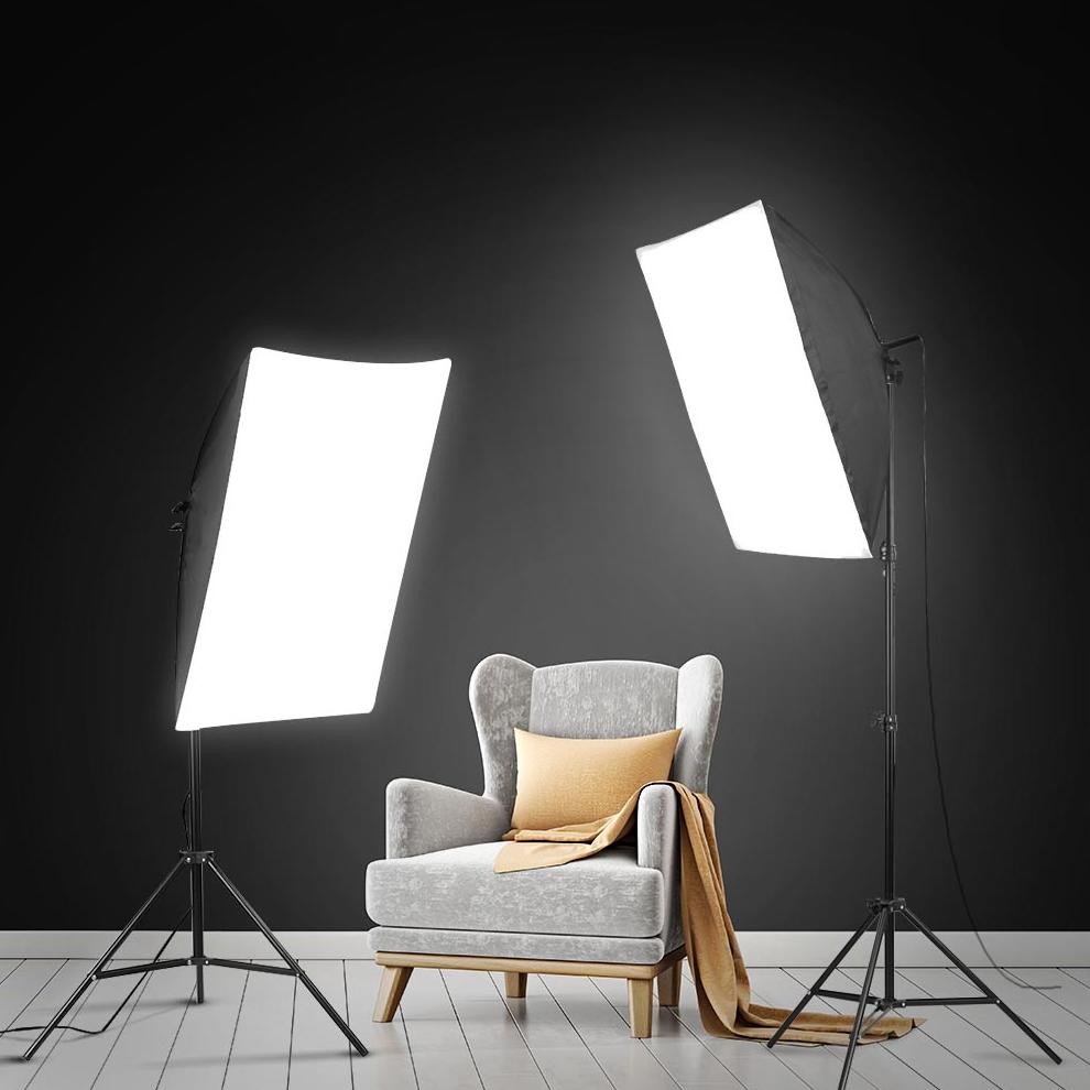 SALE TaffSTUDIO Payung Softbox Studio 50x70cm + Tripod 2 meter + Bohlam 45W Reflektor Fotografi - Bl
