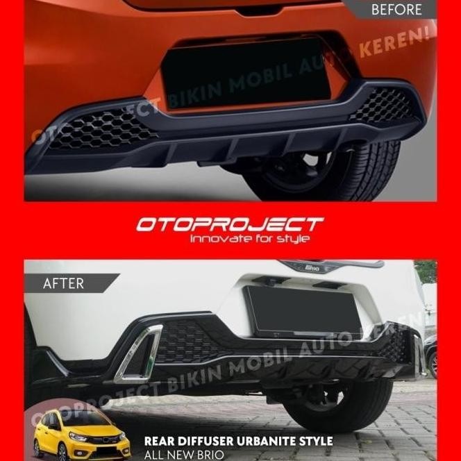 DIFFUSER SKIDPLATE URBANITE NEW BRIO RS SATYA OTOPROJECT BUMPER BLKG TERBARU