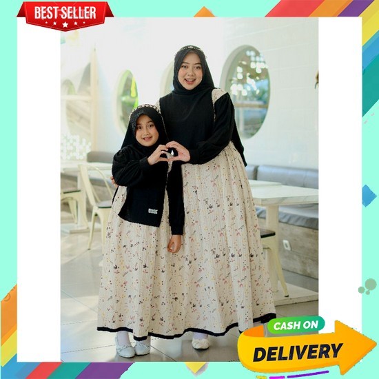 Gamos Busana Muslim Perempuan Vouple Gamis Coyple Moms And Kids Dewasa Anak Sarimbit Psangan Couple 