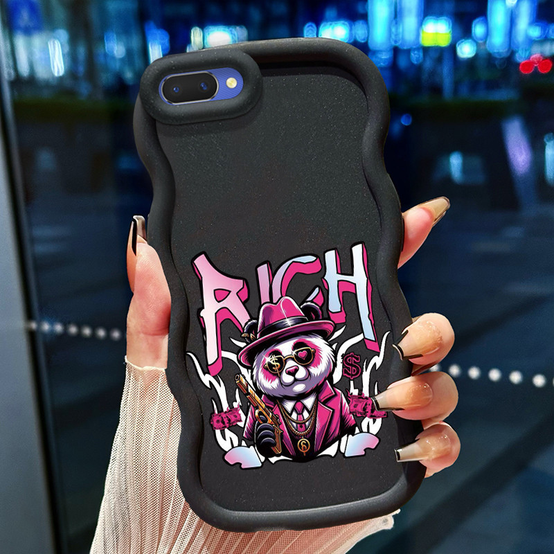 Casing Hp Untuk OPPO A5 A3s A12E Realme C1 Case Casing HP Softcase pola beruang Pink Kasing seri War