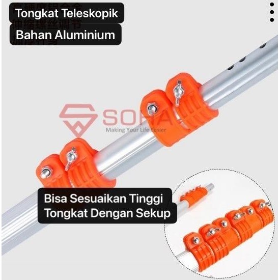 Galah Tongkat Telescopic Potong Ranting Pohon Pasang Gergaji / Gunting Alat Pemetik Pemotong