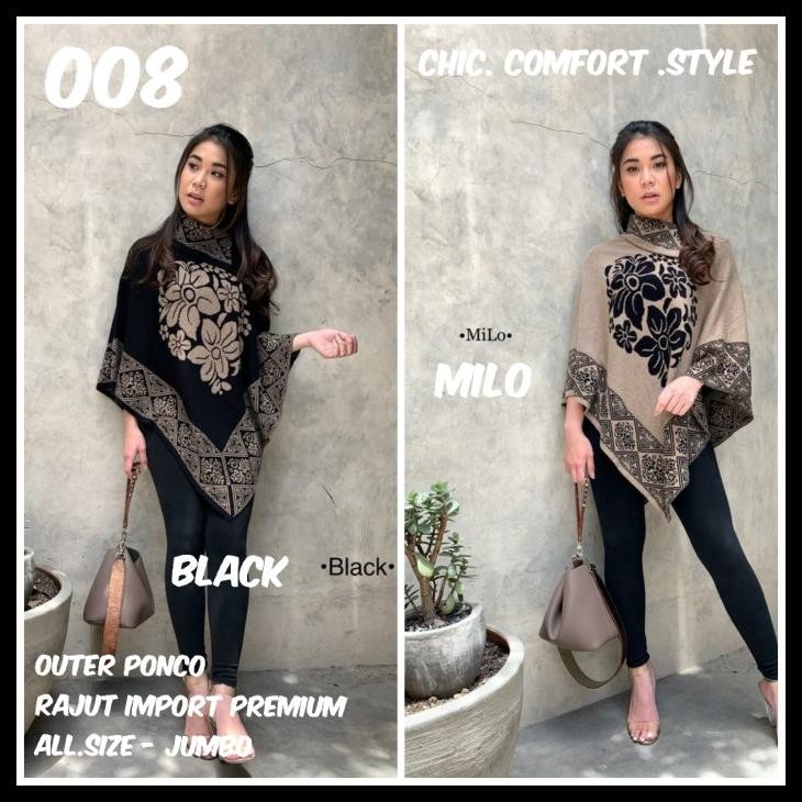terbaru ponco outer mantel rajut import(adem.tebal) all size fit to m-7l promo