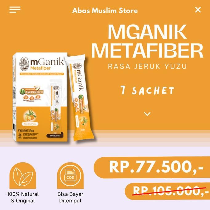 

SALE! MGANIK METAFIBER DIABETES 7 SACHET RASA JERUK YUZU SUPLEMEN GULA DARAH SUGAR BLOCKER META FIBER ORI