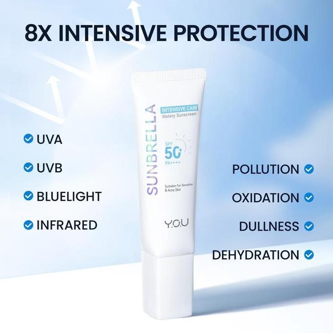 YOU Sunbrella Intensive Care Watery Sunscreen SPF50+ PA++++ [Sunscreen Kevin COC] Tabir Surya Kulit 