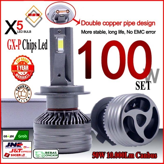 Promo Led H4 Hi Lo . 50 Watt Dhp X5 . Led X5 Gxp Chips 50 Watt