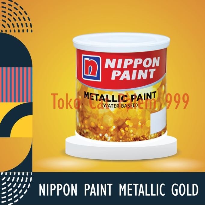 Baru Nippon Gold Metalic Paint Water Based / Cat Besi Tembok Emas Nippon 1L