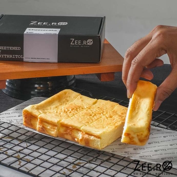 

BARANG TERLARIS Zeero Cheese Cake / no sugar / no flour / keto / low carb / diabetic friendly / lowc GI / Gluten Free