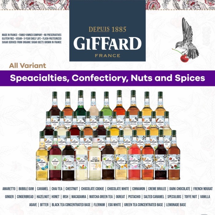 

GIFFARD SYRUP 1000 ML FLAVOUR COFFEE SIRUP GIFFARD UNTUK KOPI 1L