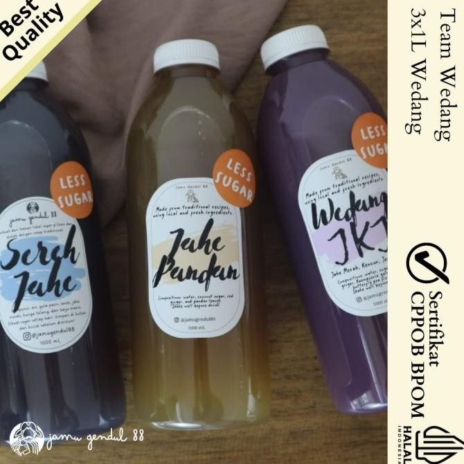 

SALE! TEAM WEDANG - PAKET JAHE PANDAN, JAHE KENCUR JERUK, DAN SEREH JAHE