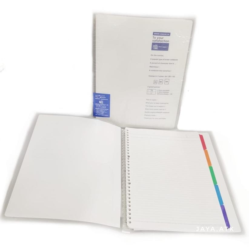 

RUBYSU BINDER NOTE A4 30 RING PLASTIK MAP BUKU RING KOKUYO L-P178 CLEAR TRANSPARANT