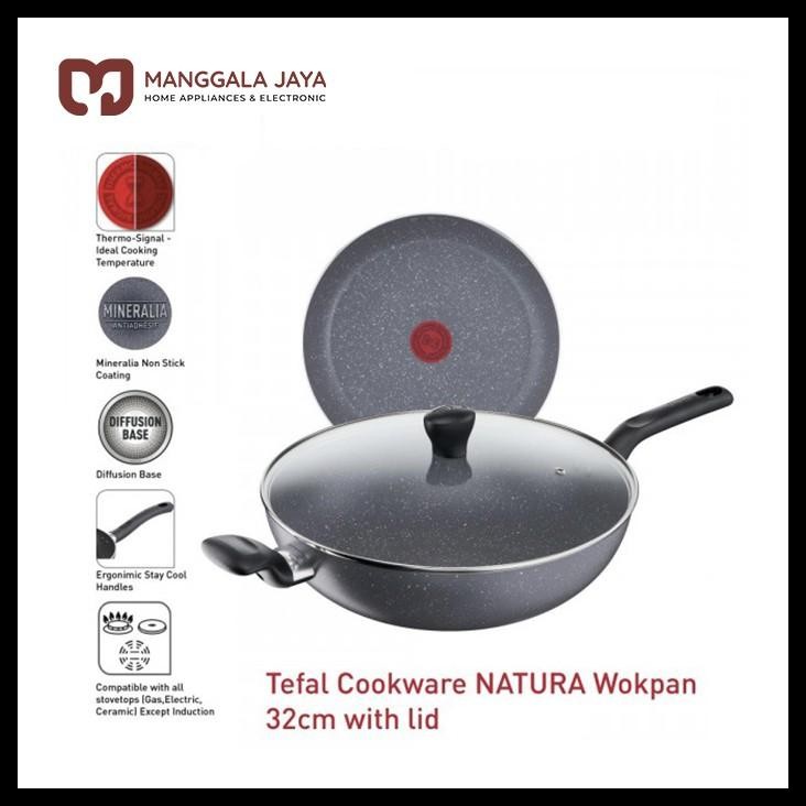 terbaru  tefal natura wokpan with lid 32cm ready