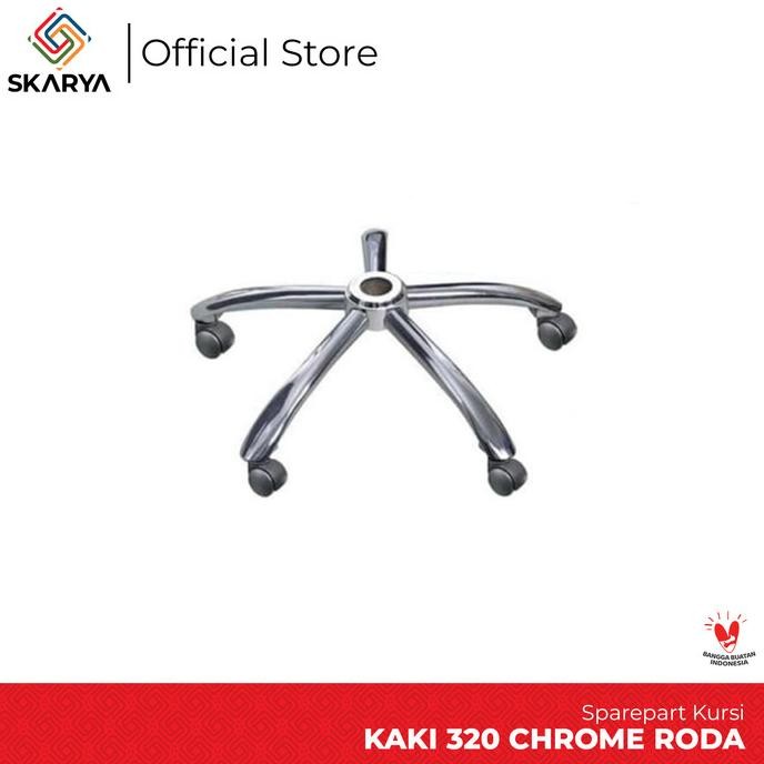 Kaki Kursi Kantor Besi Chrome 320 Termasuk Roda (Baru)