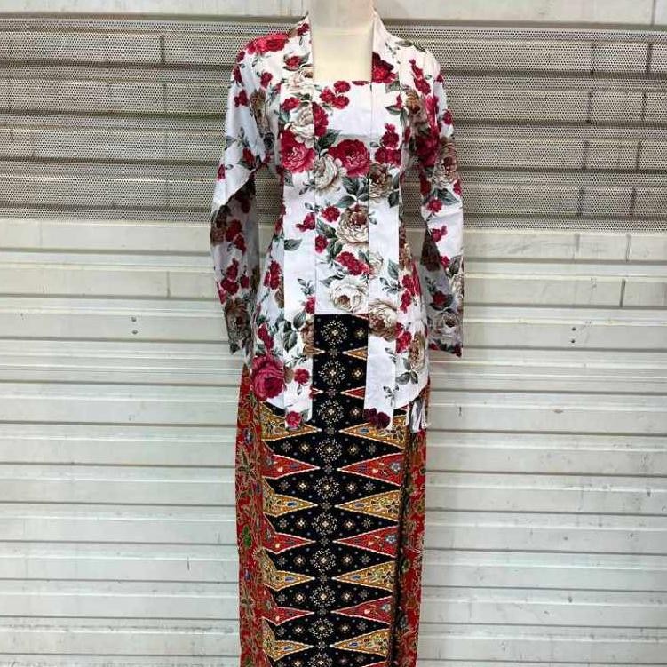 hjk SET KEBAYA KUTUBARU BUNGA/KEBAYA KARTINI KUTUBARU MOTIF BUNGA/KEBAYA KATUN JEPANG BUNGA PRINT/KE