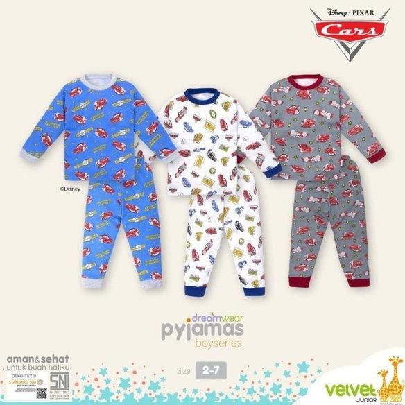 KLO Baju tidur anak laki-laki Velvet setelan panjang 2-10 tahun