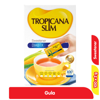 

Tropicana Slim Pemanis Nol Kalori Diabtx 100 x 2 g
