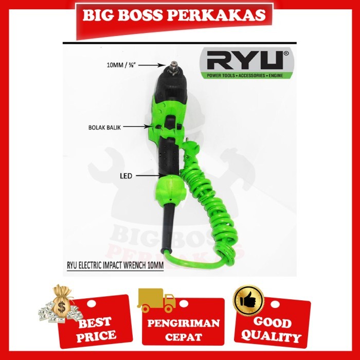 RYU IMPACT WRENCH RYU REW 10 ALAT BUKA BAUT ELEKTRIK LISTRIK