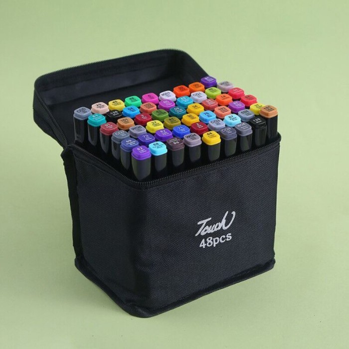 

TERBARU TOUCH Spidol Dual Side Fine Art Brush Pen Art Marker Set 48 Color