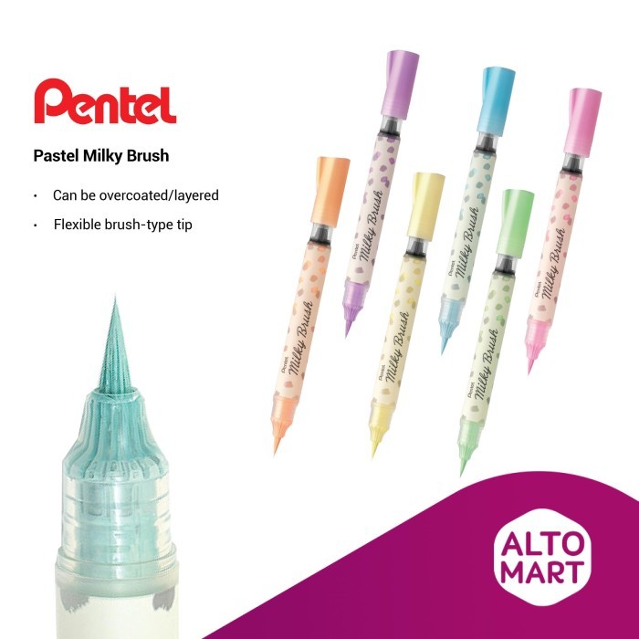 

TERBARU Pentel Pastel Milky Brush Pen Warna Warni Pastel Unik