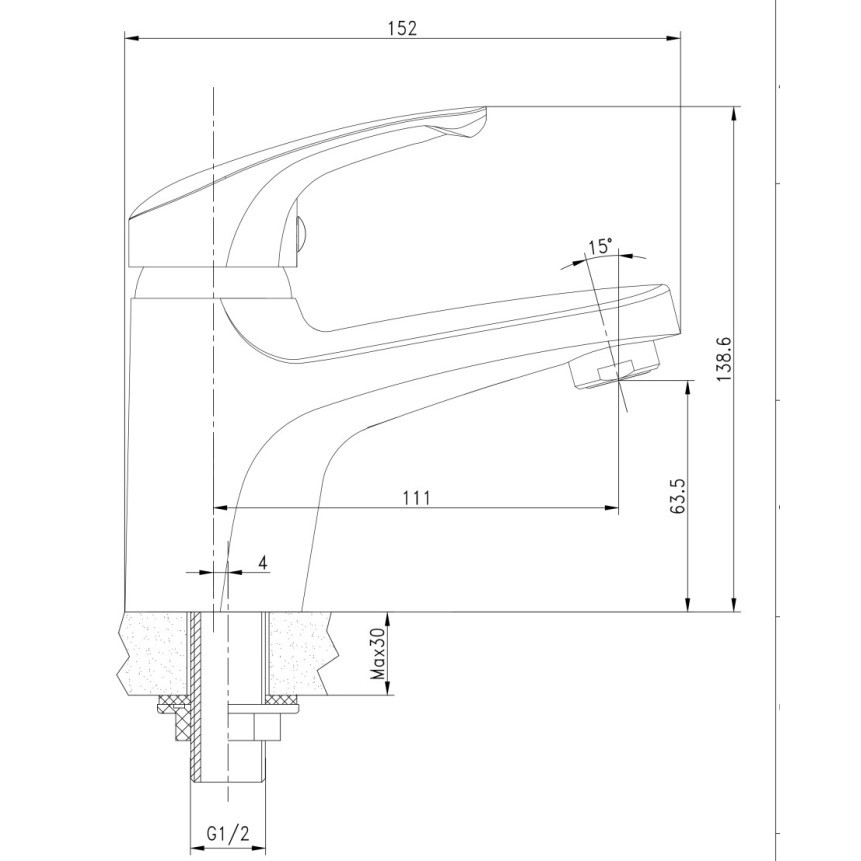 Wasser Basin Tap TBA-P100 TBA P 100small with PolyTherm+ Technology Keran meja wastafel watavel kran