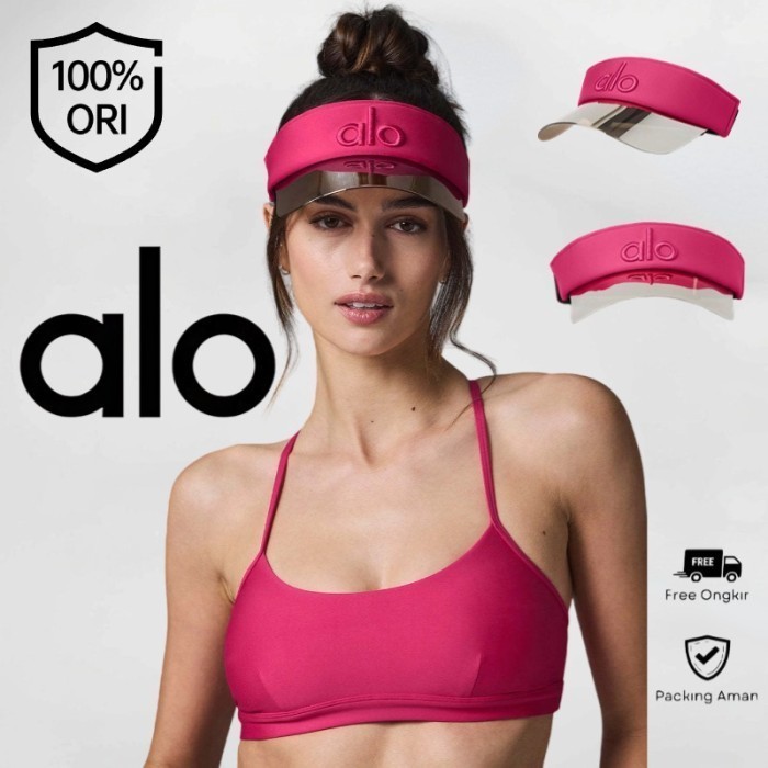 TERBARU Original AlO Yoga Solar Visor-Merah Red/Topi Olahraga alo VISOR YOGA HAT/Beli di AS
