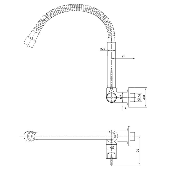 Wasser Kran dapur - kran angsa - kran sink - keran fleksibel TLX 041F