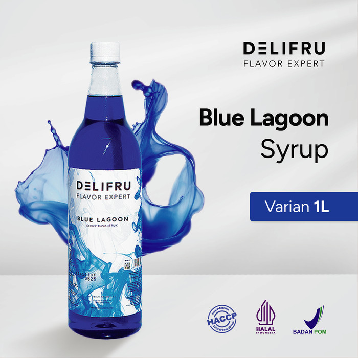 

BLUE CURACAO SYRUP DELIFRU 1 LITER - SIRUP KURASAO BIRU PREMIUM