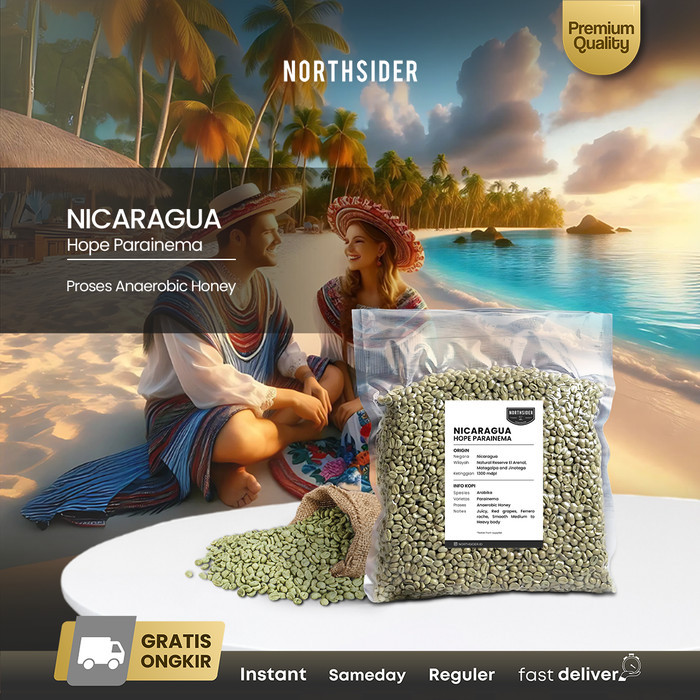 

Green bean Arabika Nicaragua Hope Anaerobic Honey - Biji kopi mentah