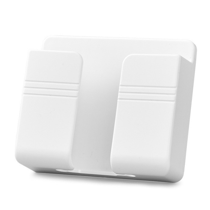 Stand Tempat Charger Hp Dinding Kotak Remot Tempel Holder Remote Putih