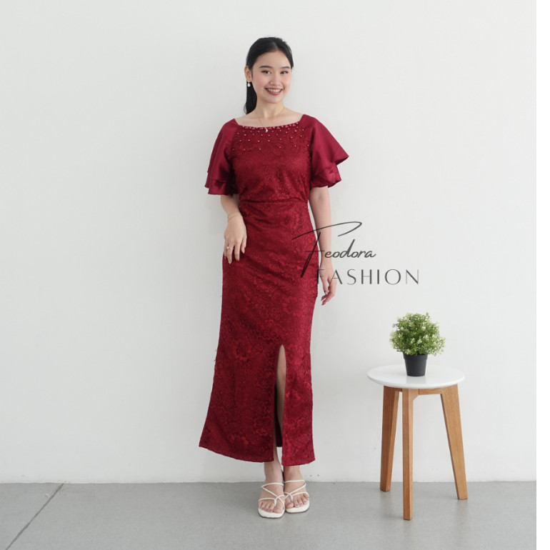 Feodora fashion / gaun kebaya meyrolind / gaun pesta terbaru / gaun pesta / gaun Natal premium / keb