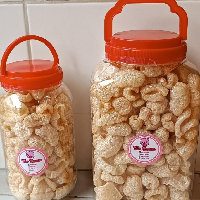 

Kerupuk Kulit Babi Kerubi Garing Gurih Renyah Kerupuk B2 Toples 4Liter
