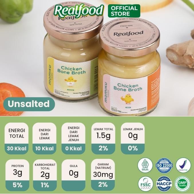 

[New 12 Jar] Realfood Momiku Chicken Bone Broth Unsalted