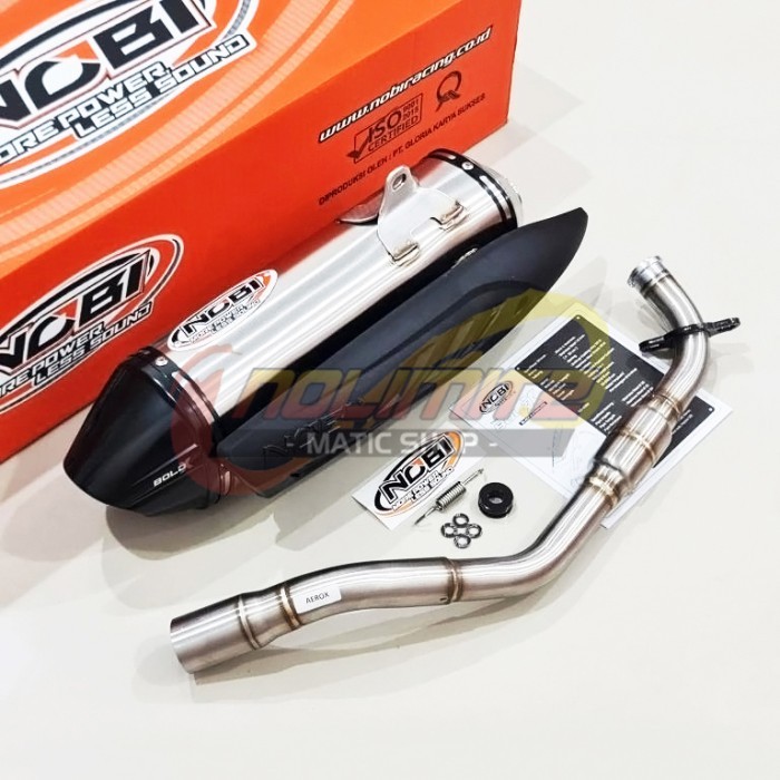 Knalpot Standar Racing NOB1 Bold X Stainless Yamaha Aerox 155 Lexi OLD