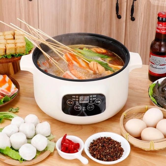 3.2 Liter26 Cm Panci Listrik Timer Jumbo Serbaguna Panci Multifungsi