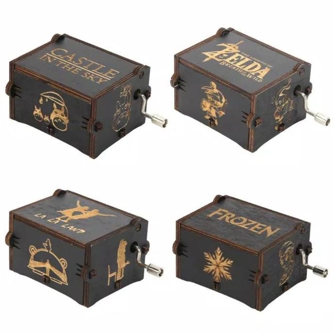 Kotak Musik Lalaland Frozen Zelda Wooden Music Box Vintage